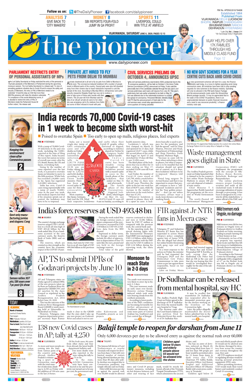 India Records 70,000 Covid-19 Cases in 1 Week to Become Sixth Worst-Hit