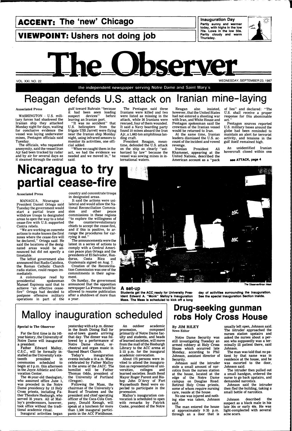 Nicaragua to Try Partial Cease-Fire Associated Press Country and Concentrate Troops in Designated Areas