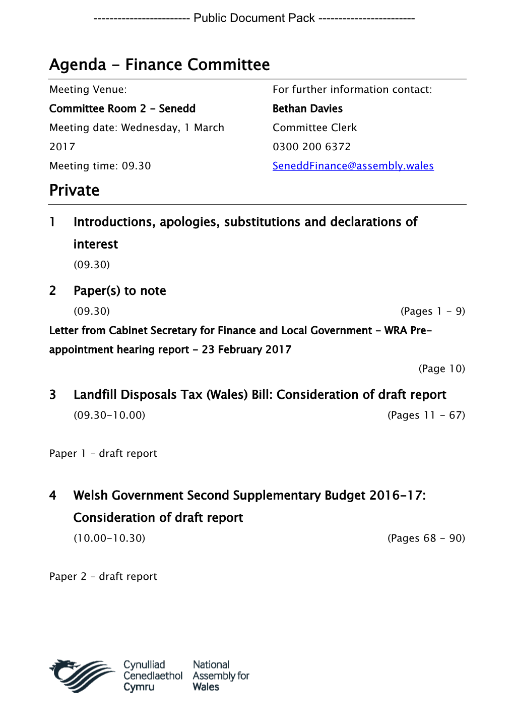 (Public Pack)Agenda Document for Finance