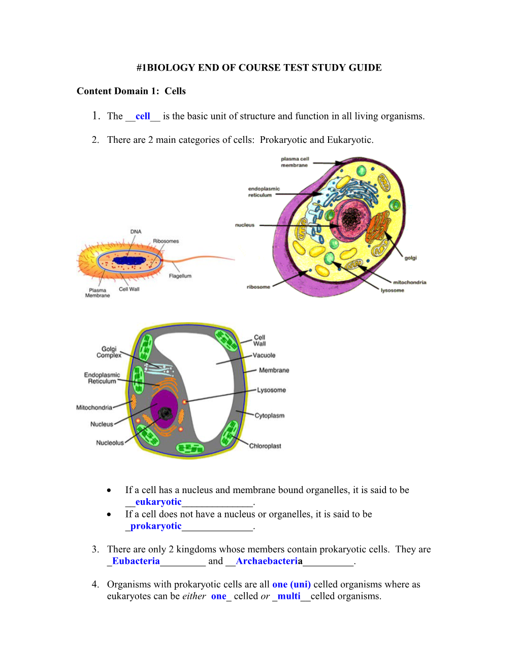 Biology End Of Course Test Study Guide