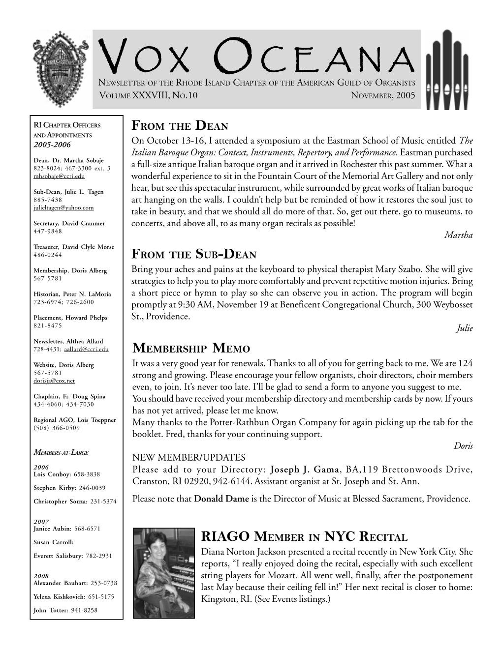 Issue XXXVIII Volume 10 November 2005