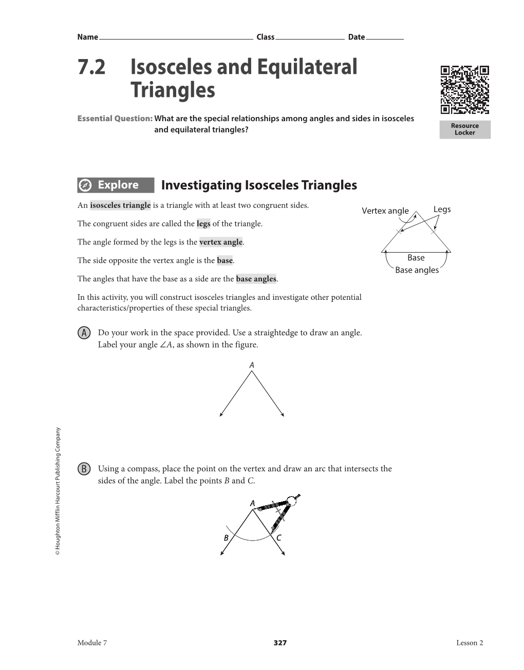 7.2 Isosceles and Equilateral Triangles