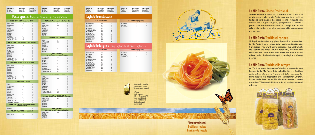 Scarica La Brochure Della Mia Pasta