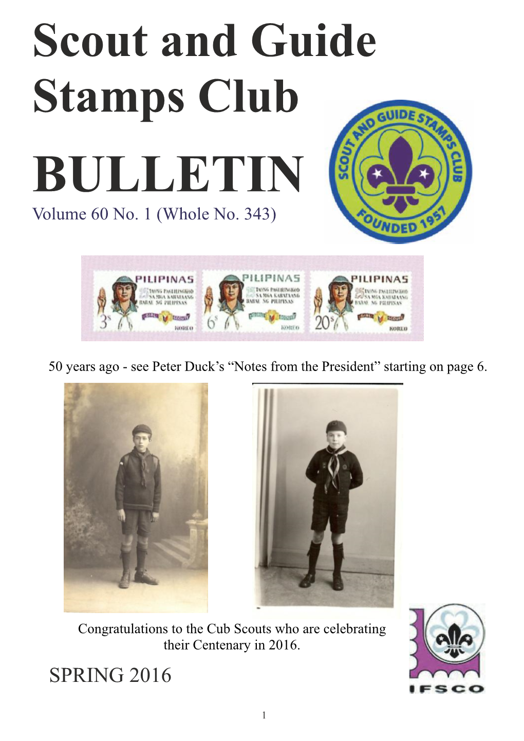 Scout and Guide Stamps Club BULLETIN Volume 60 No