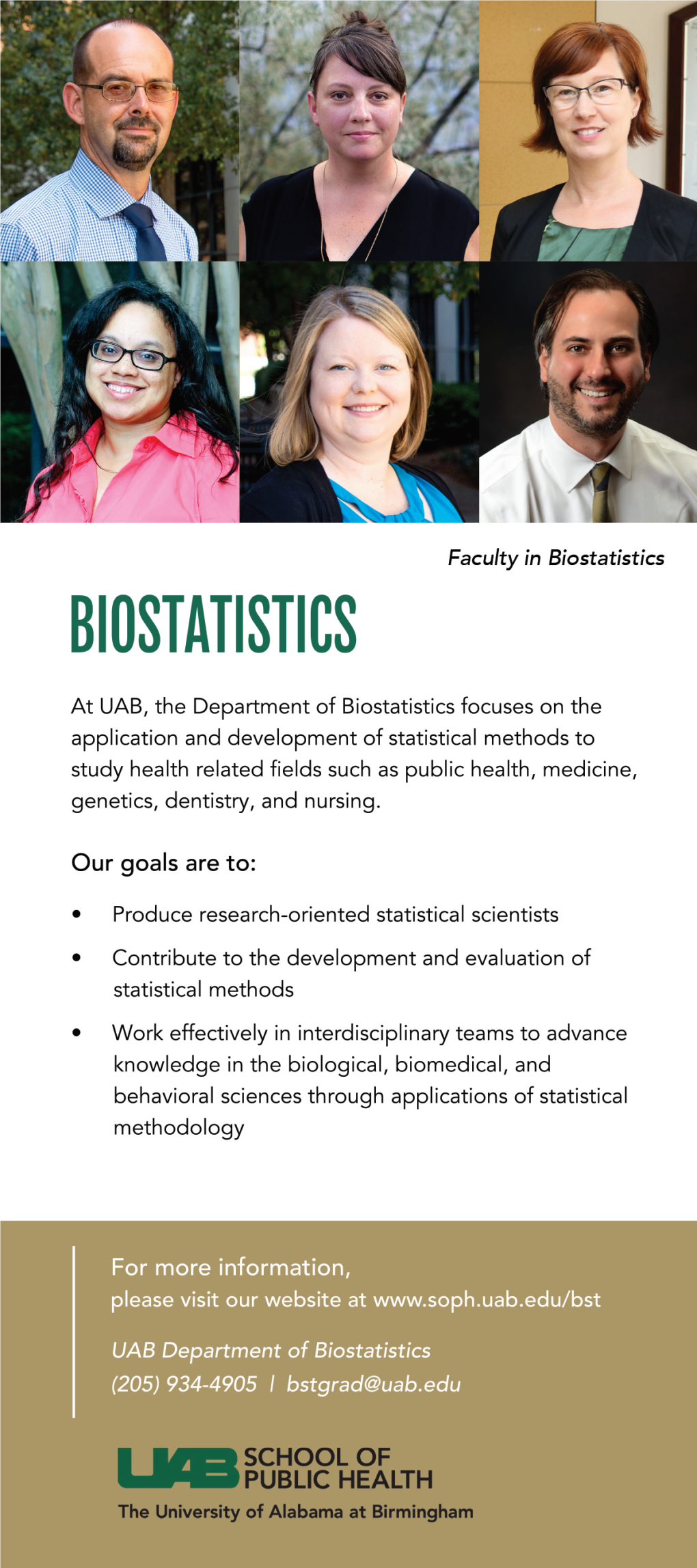 The 5 Ws of Biostatistics @ UAB When?
