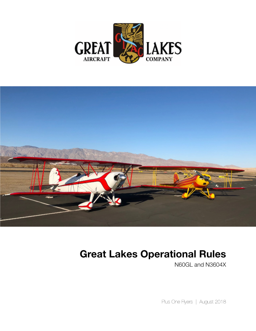 Great Lakes Operational Rules N60GL and N3604X