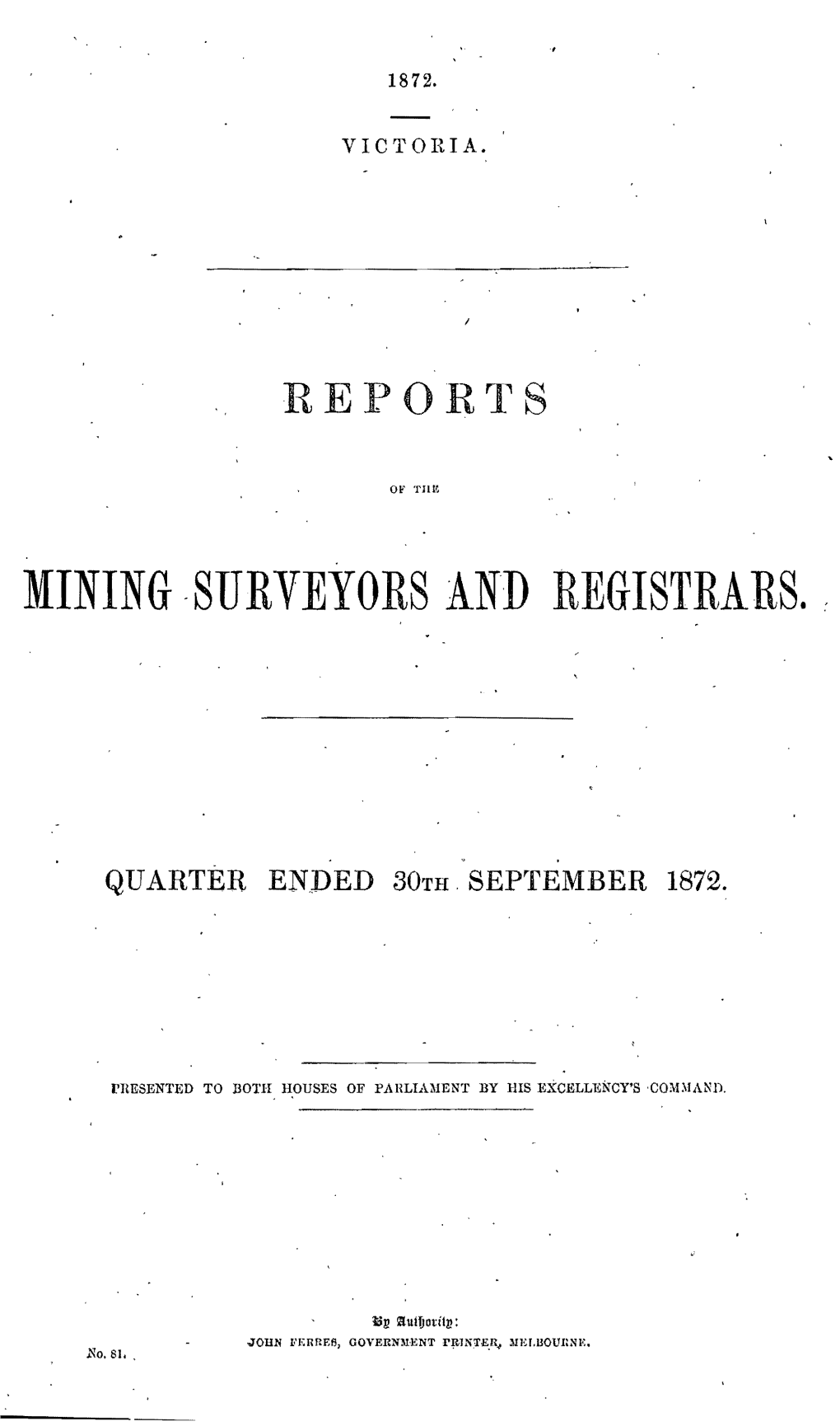 Mining -Surveyors and Registrars