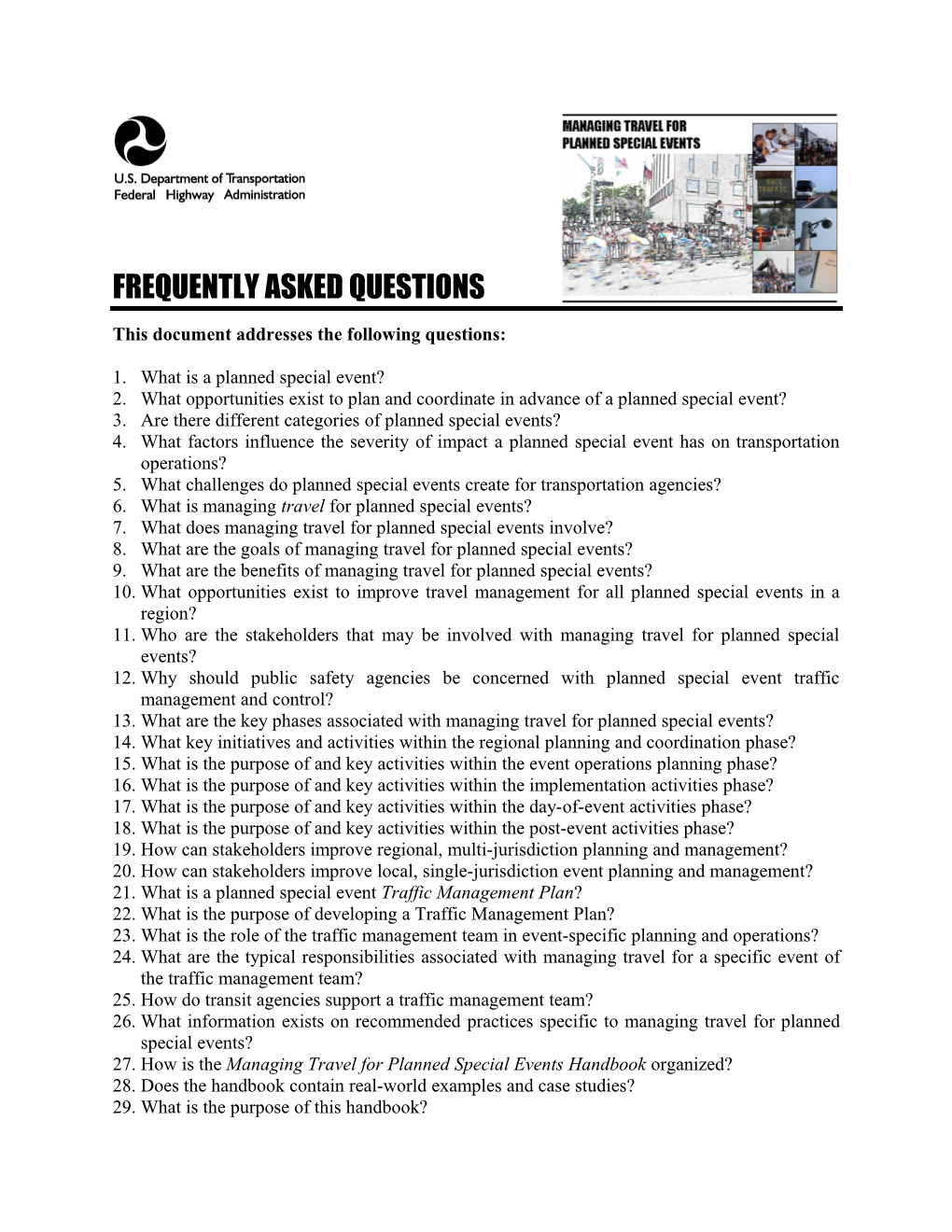 This Document Addresses the Following Questions