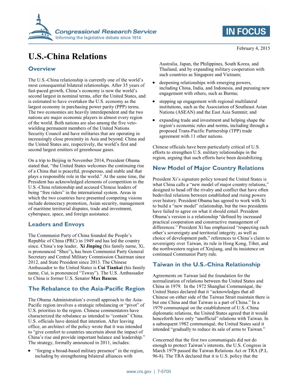 U.S.-China Relations