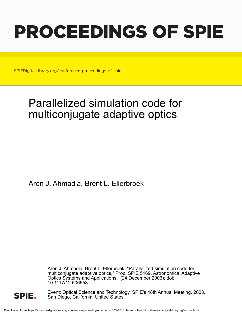 Parallelized Simulation Code for Multiconjugate Adaptive Optics