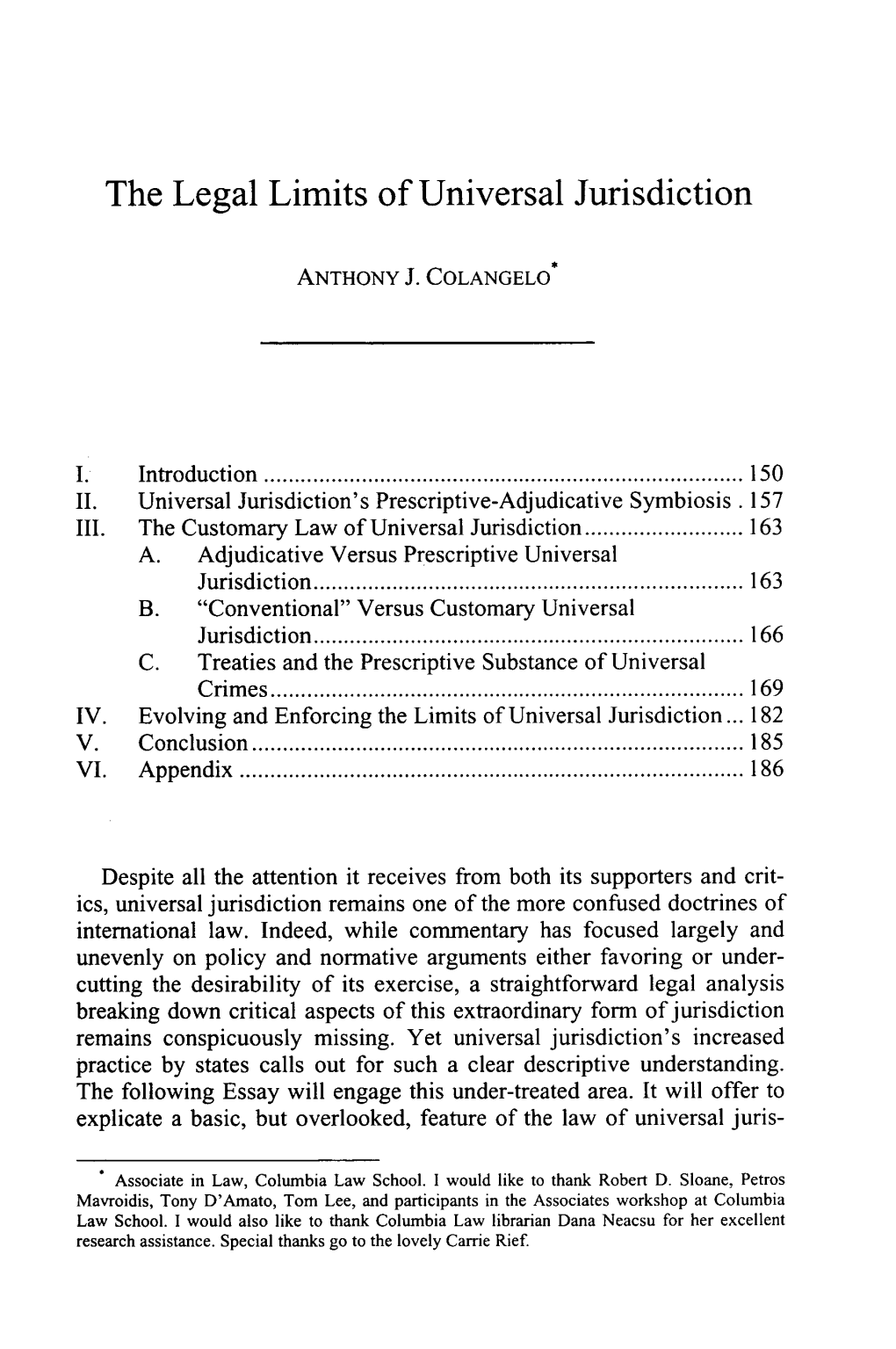 The Legal Limits of Universal Jurisdiction