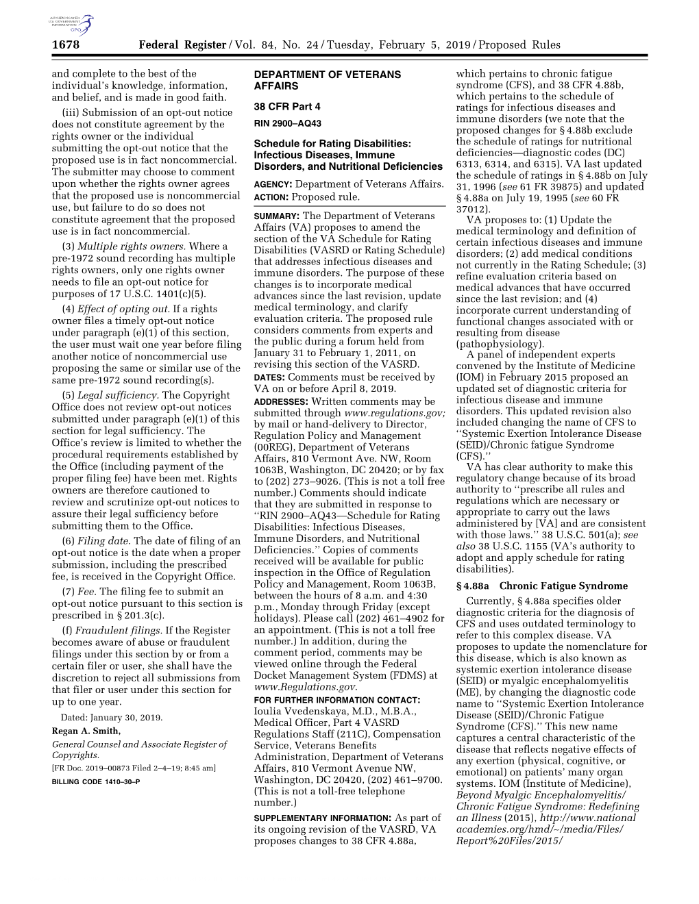 Federal Register/Vol. 84, No. 24/Tuesday, February 5, 2019/Proposed Rules