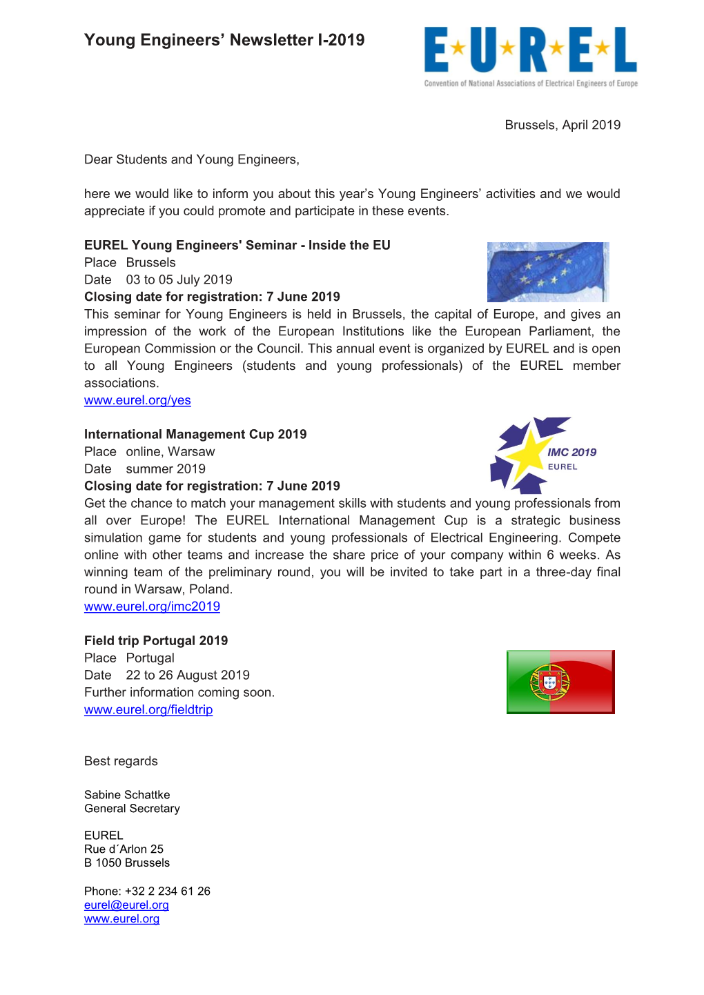 Young Engineers' Newsletter I-2019