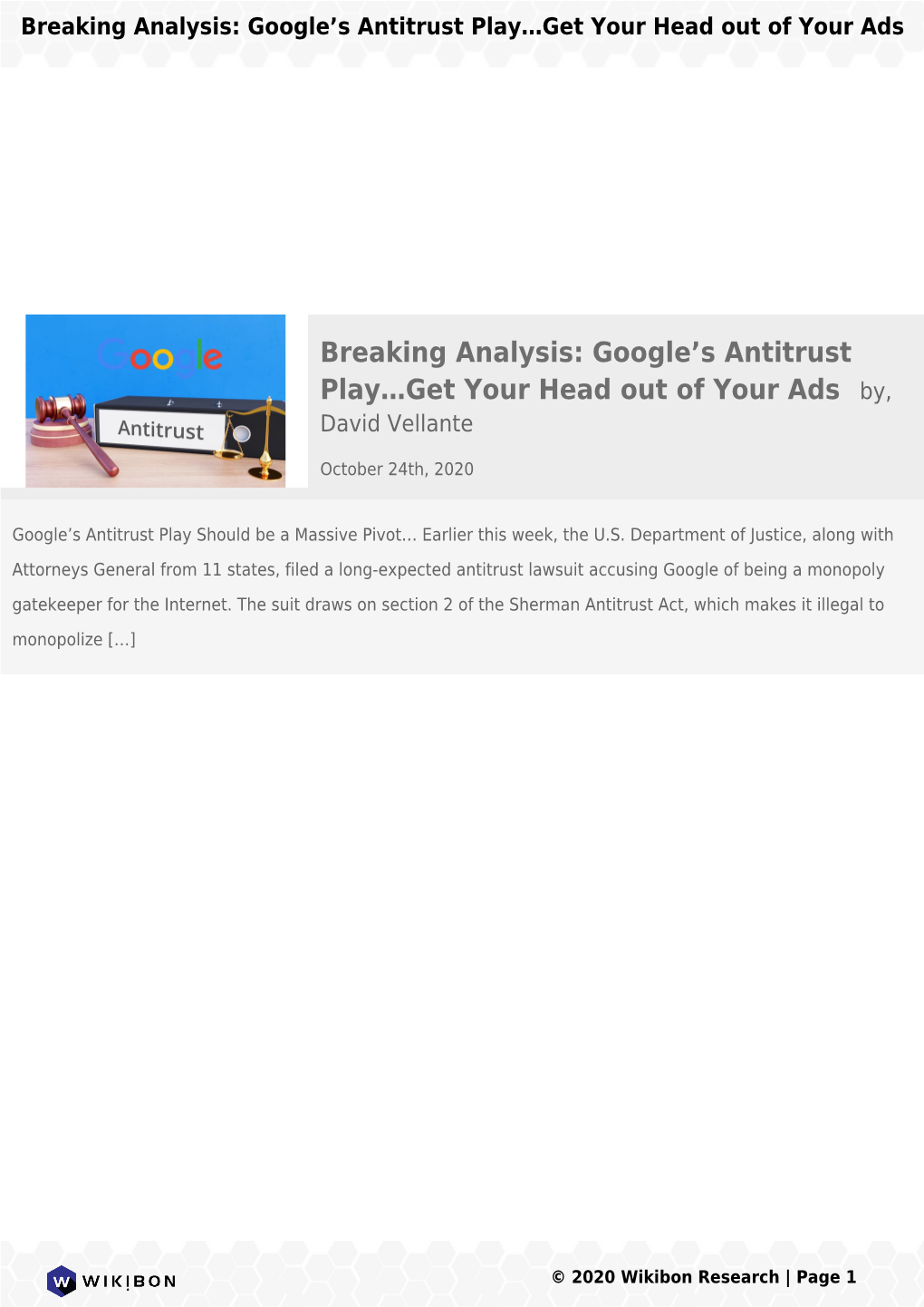 Google's Antitrust Play…