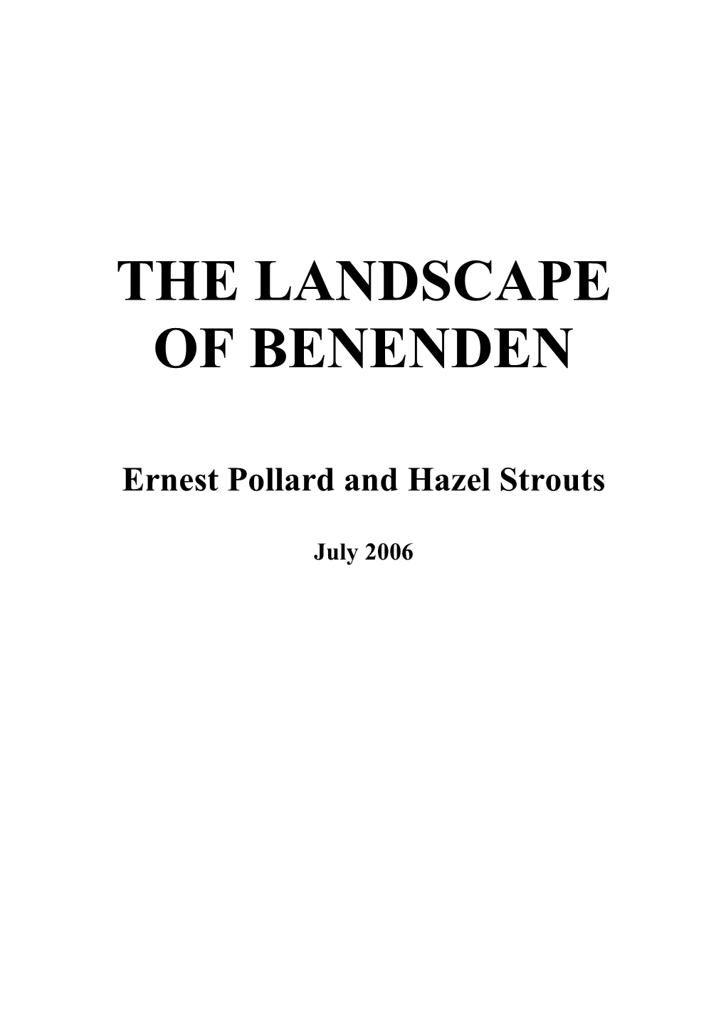 The Landscape of Benenden