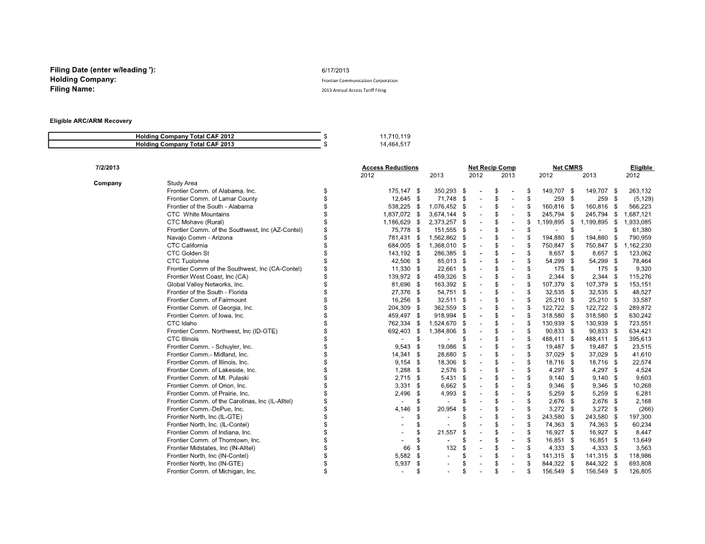 Filing Date (Enter W/Leading '): Holding Company: Filing Name