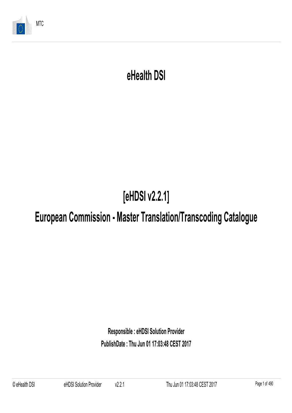 Ehealth DSI [Ehdsi V2.2.1] European Commission