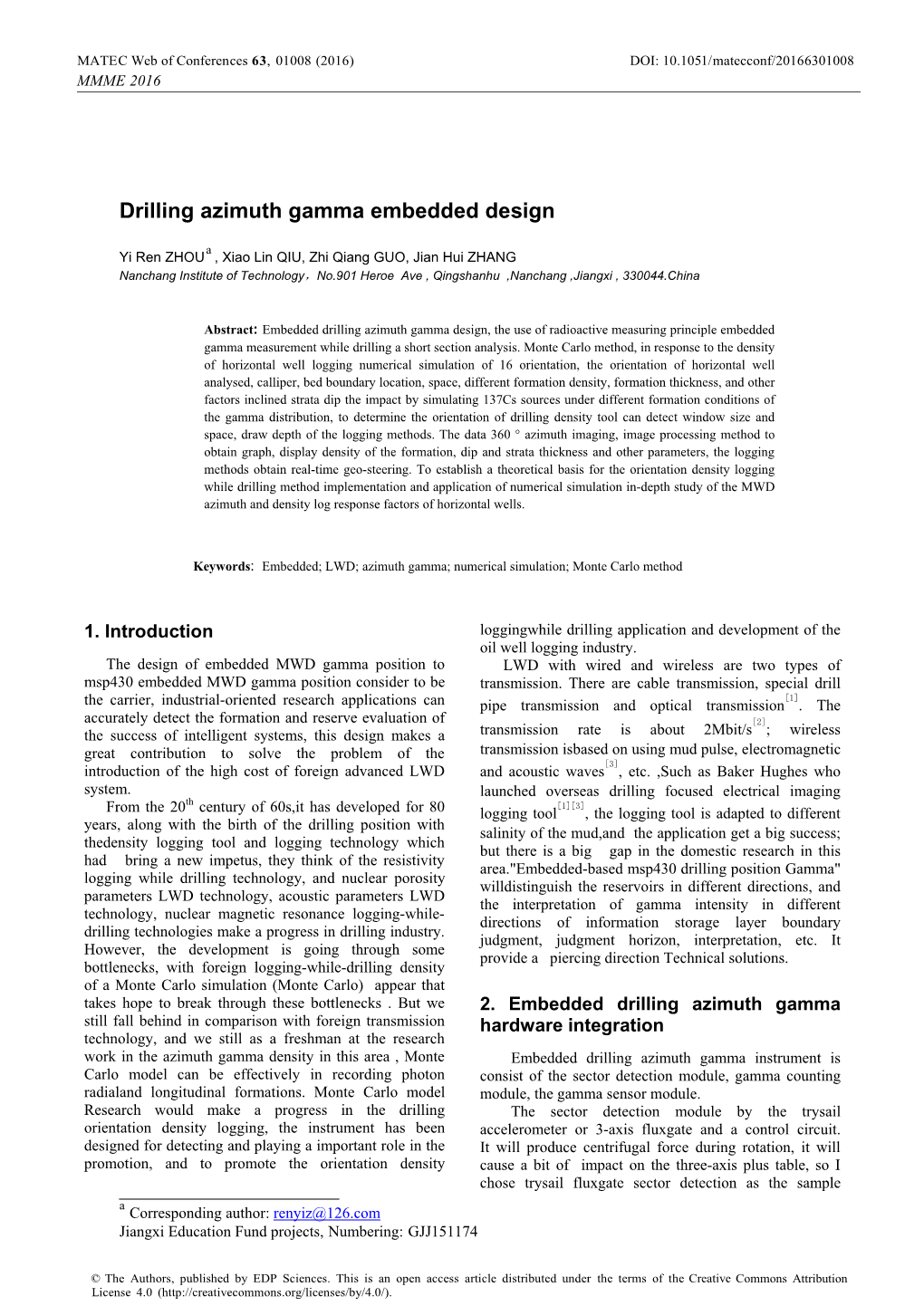 Drilling Azimuth Gamma Embedded Design