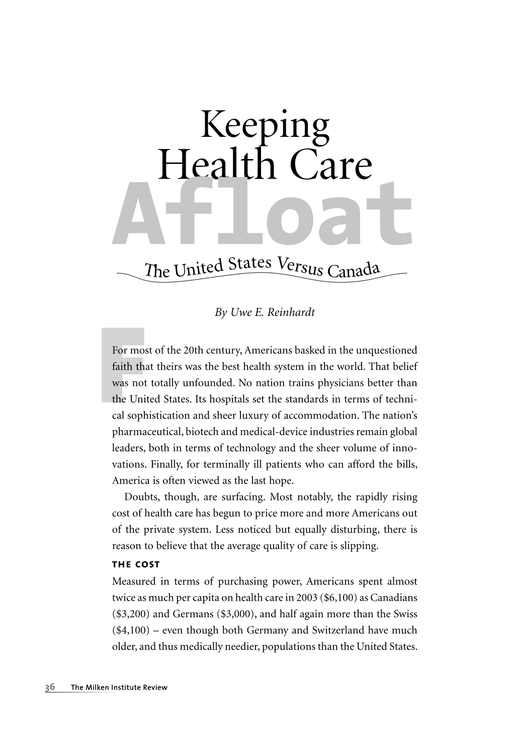 Health Care Afloat Tes V the United Sta Ersus Canada