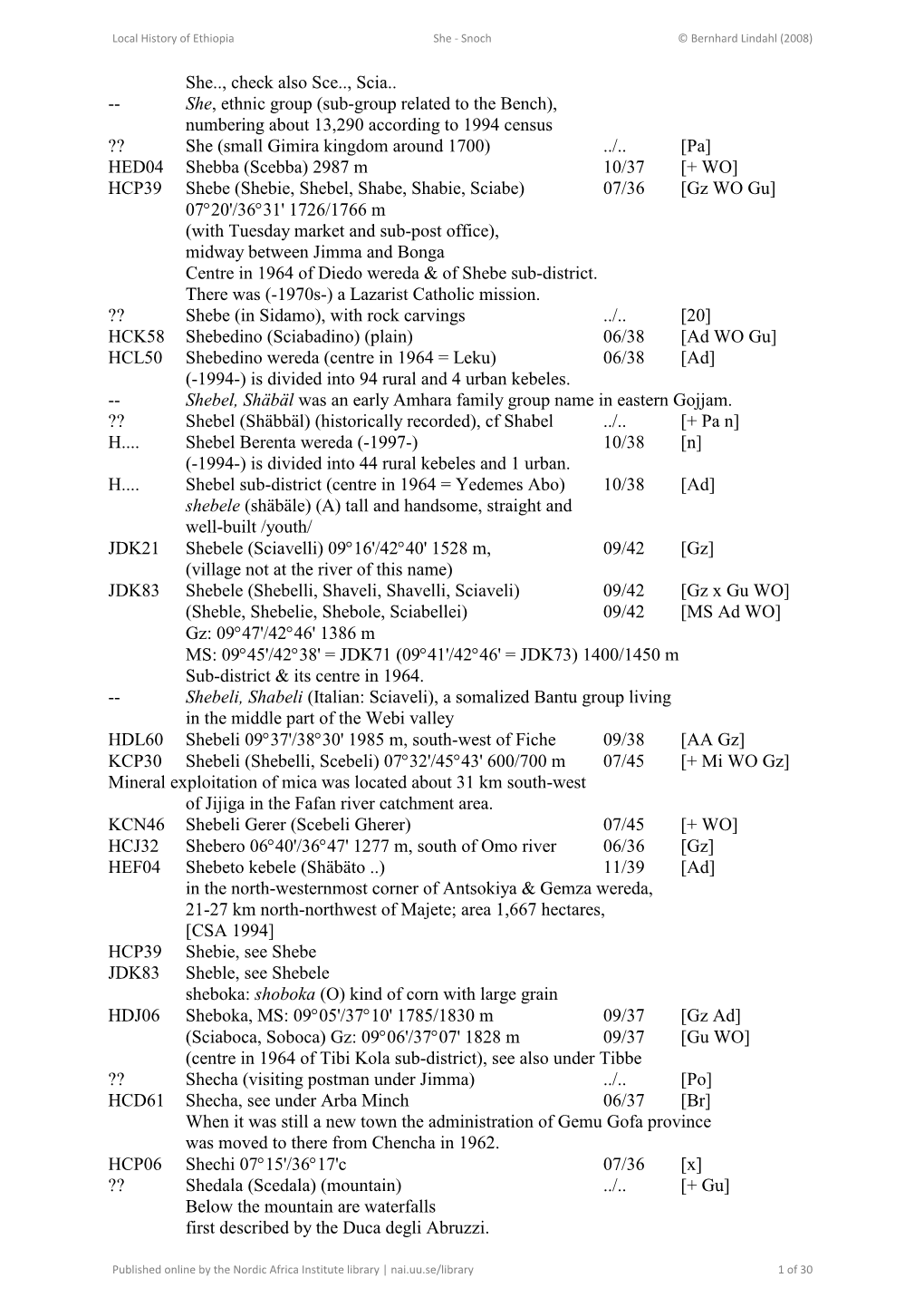 Local History of Ethiopia