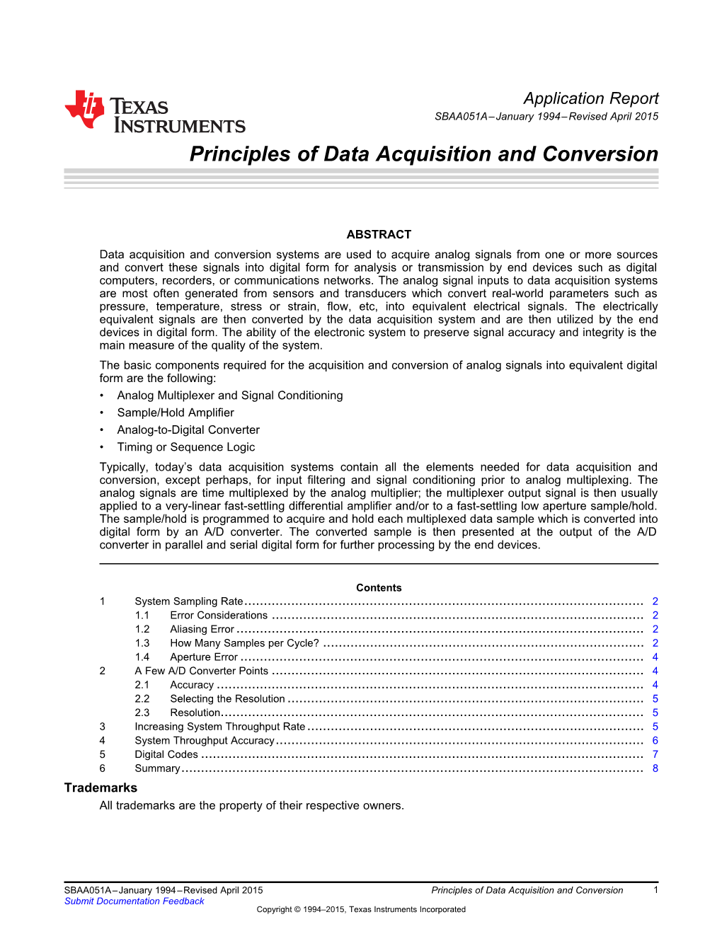 Principles of Data Acquisition and Conversion