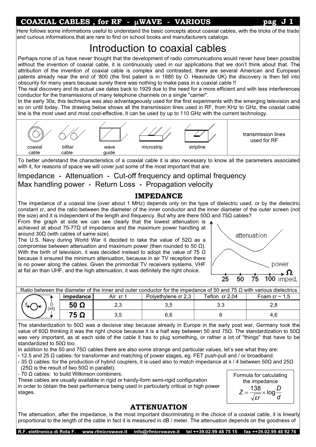 Introduction to Coaxial Cables