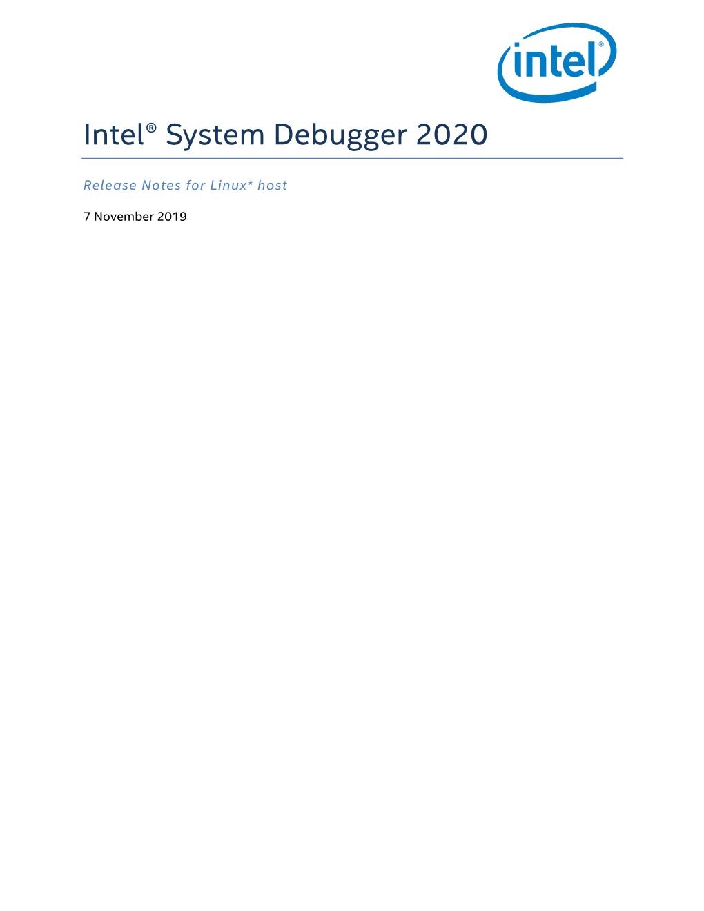 System Debugger 2020 Release Notes