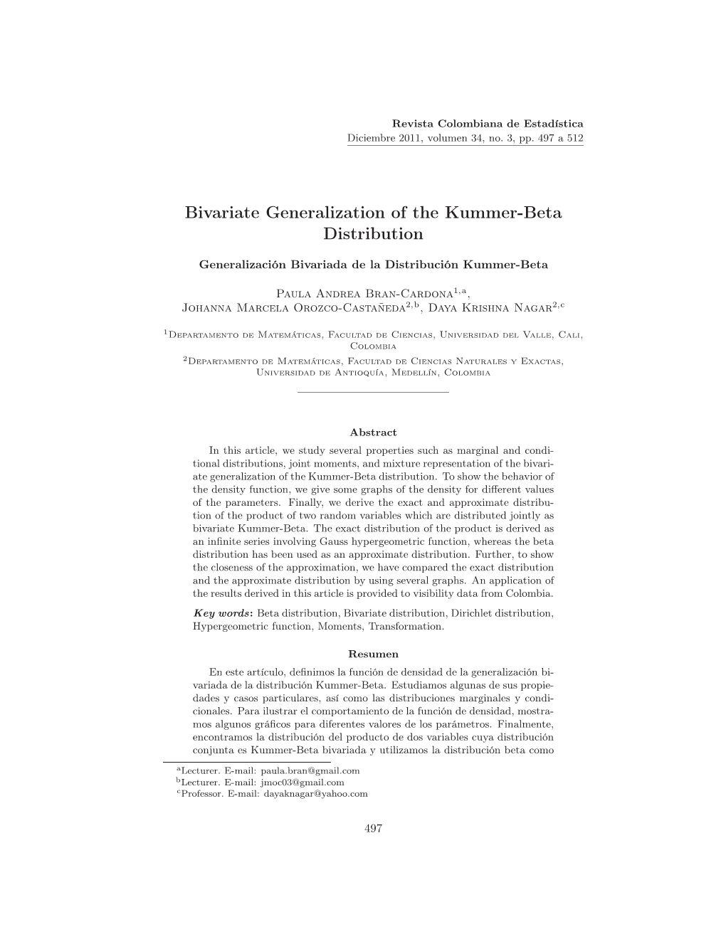 Bivariate Generalization of the Kummer-Beta Distribution