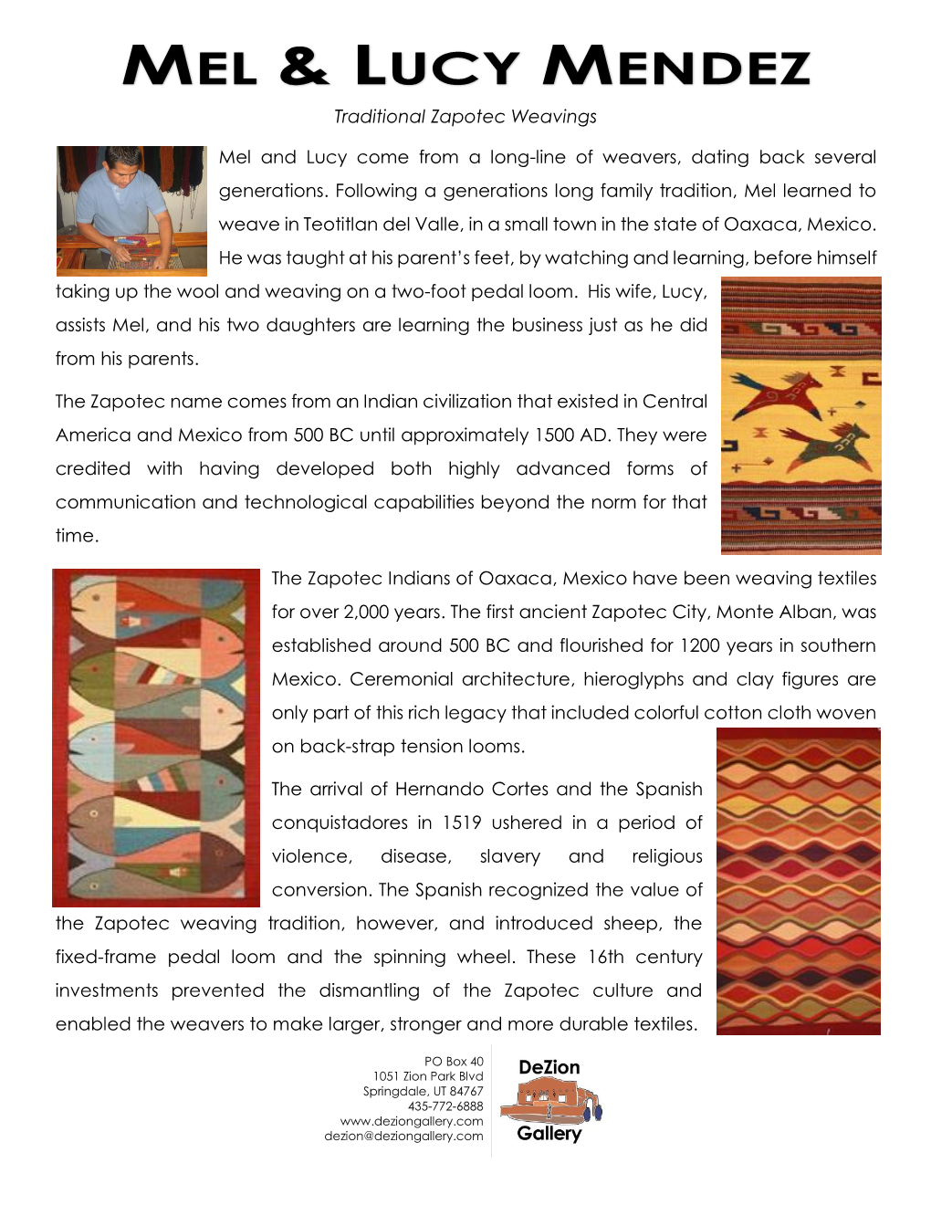 Traditional Zapotec Weavings Mel and Lucy Come from a Long-Line Of