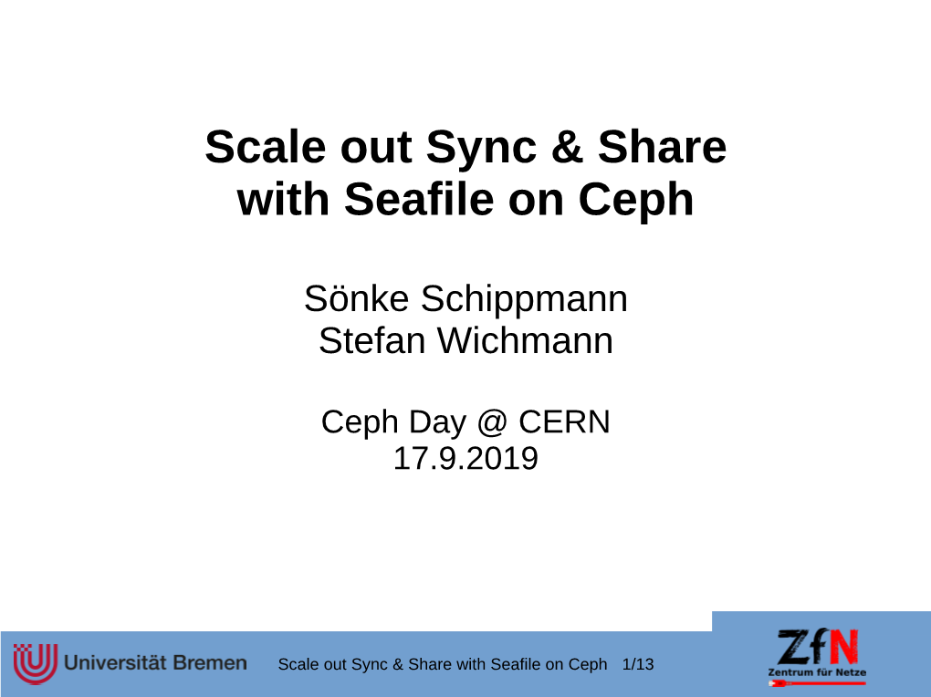 Scale out Sync & Share with Seafile on Ceph