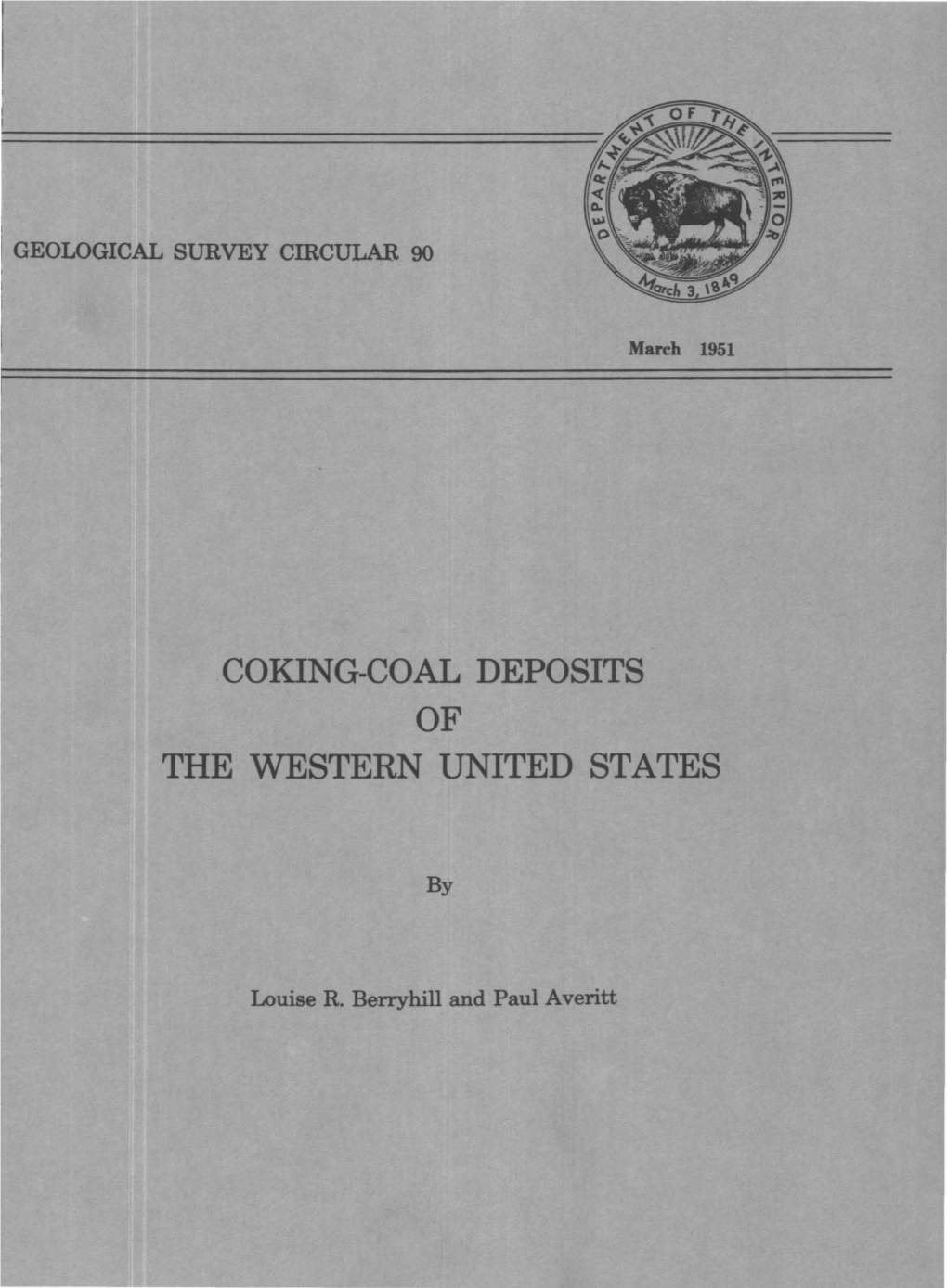 Coking-Coal Deposits the Western United States