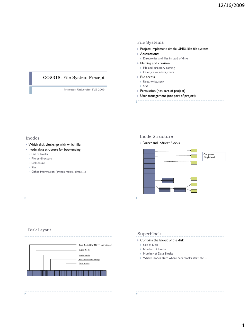 COS318: File Systems Precept