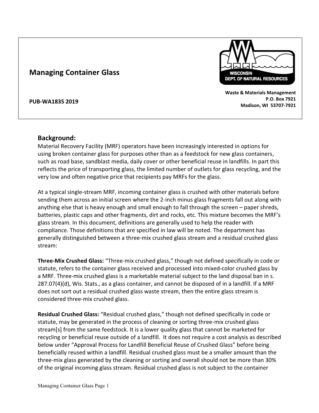 Managing Container Glass