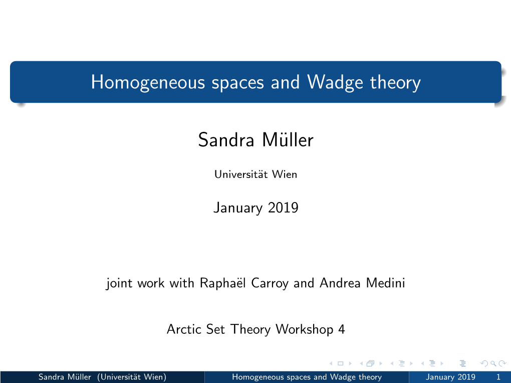 Homogeneous Spaces and Wadge Theory