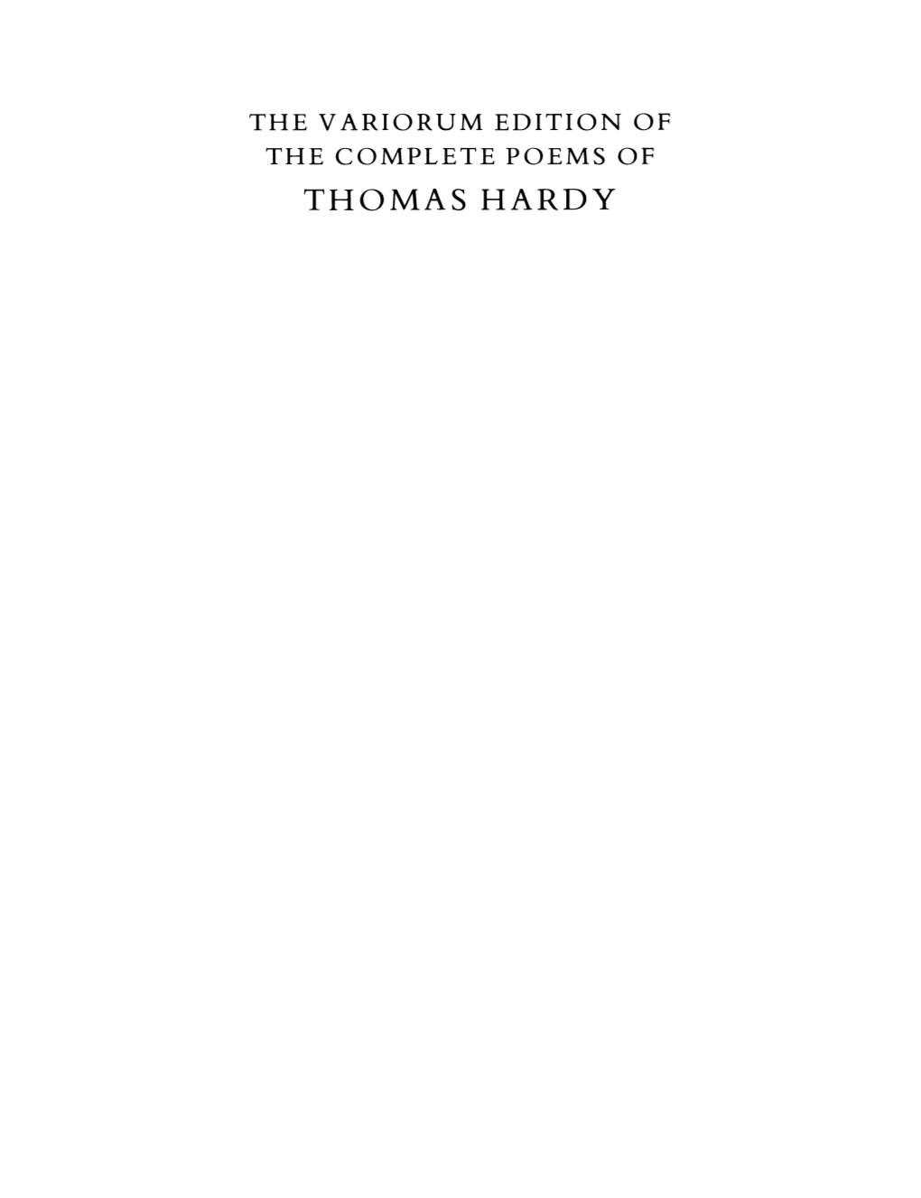 THOMAS HARDY the V Ariorun1 Edition OF