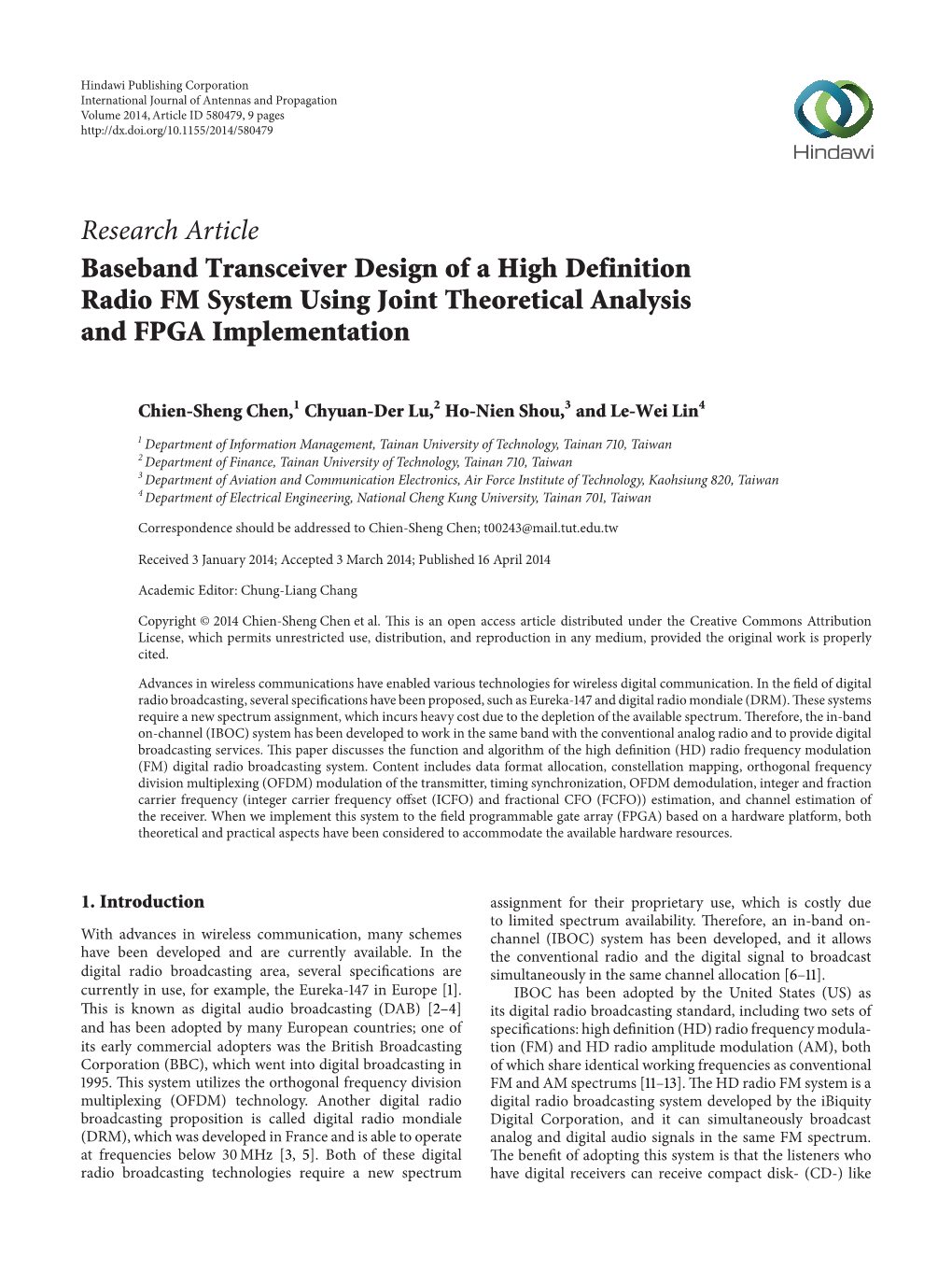 Baseband Transceiver Design of a High Definition Radio FM System Using Joint Theoretical Analysis and FPGA Implementation