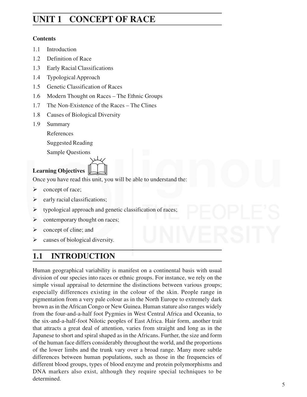 UNIT 1 CONCEPT of RACE Concept of Race