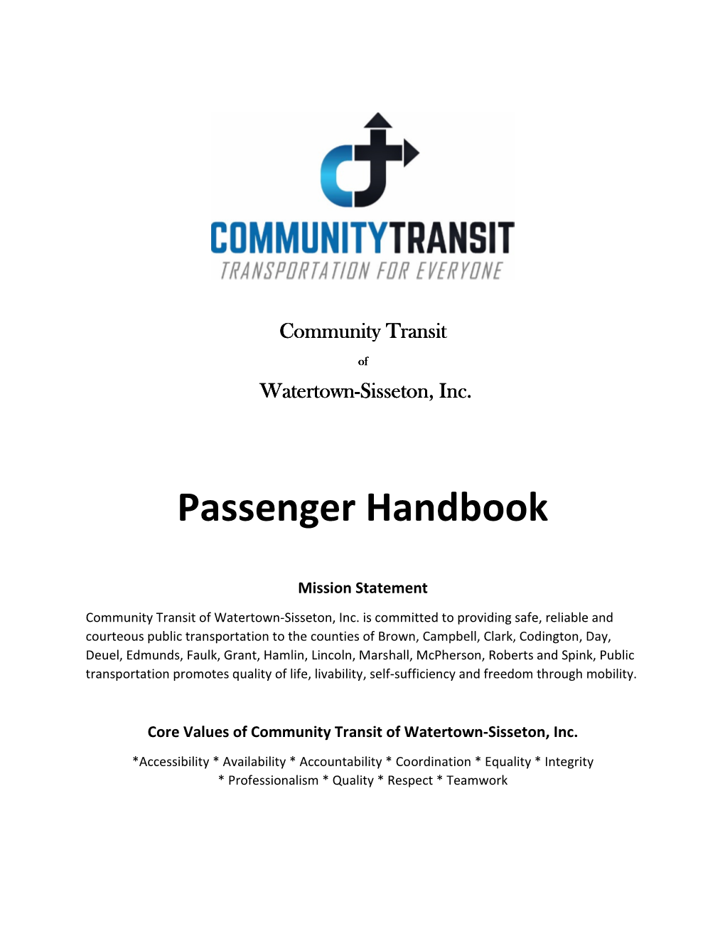 CTWSI Passenger Handbook