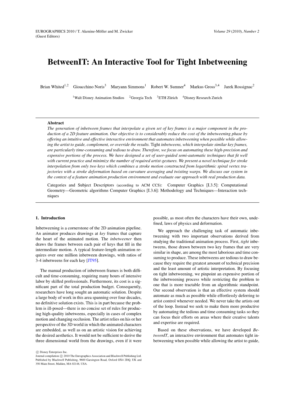 An Interactive Tool for Tight Inbetweening