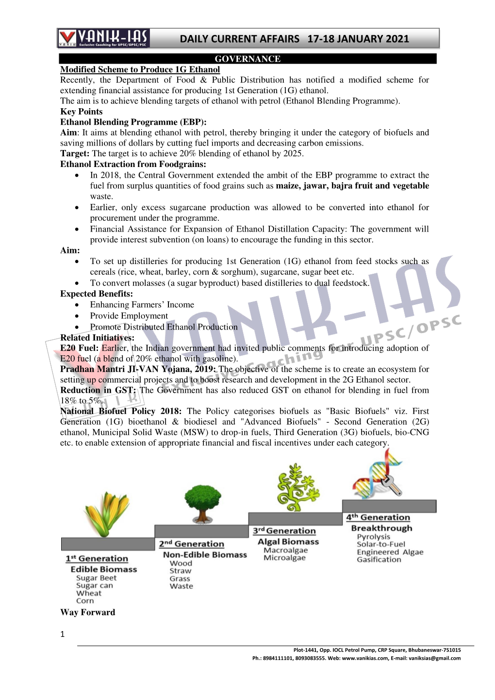 Daily Current Affairs 17-18 January 2021