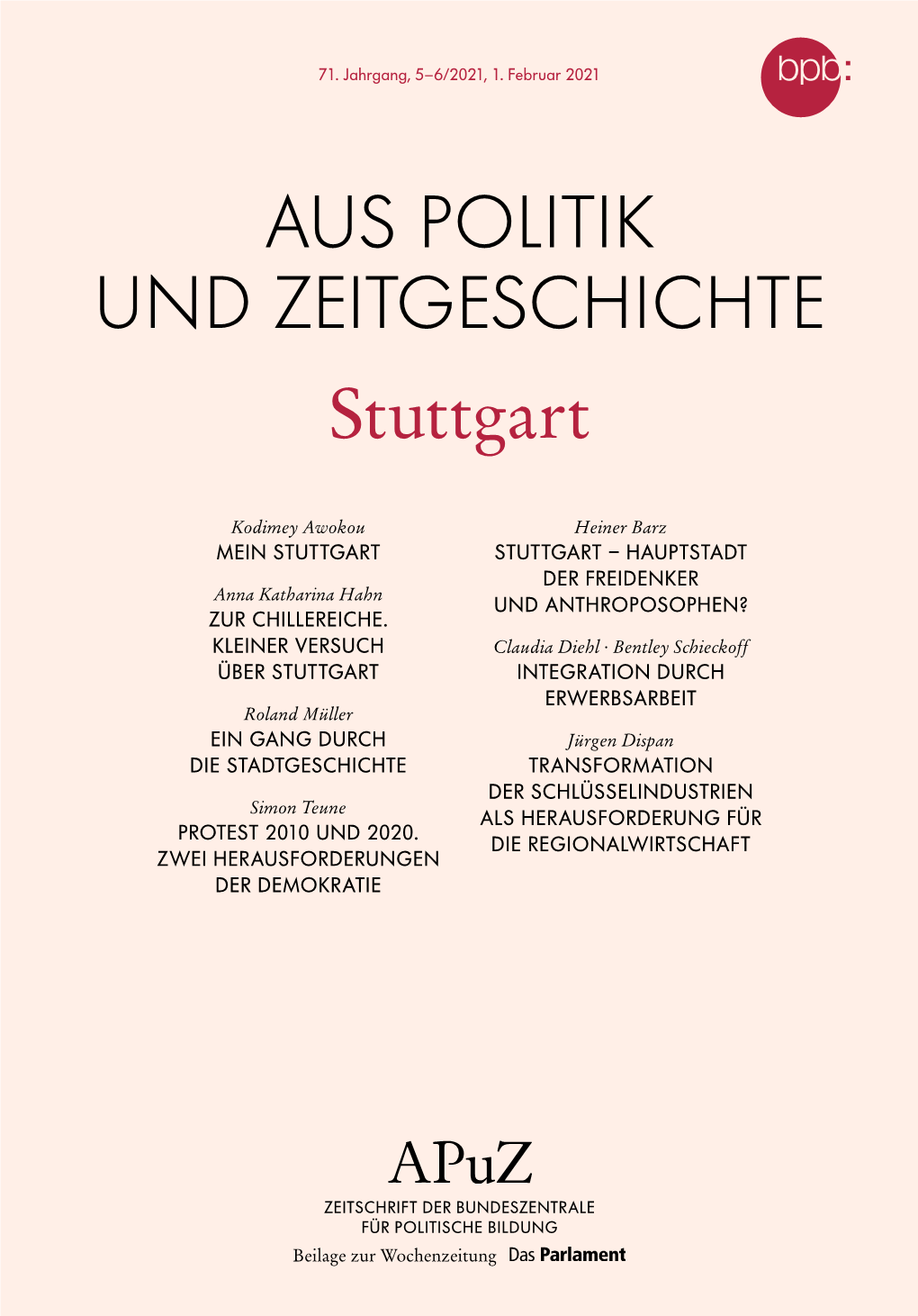 Apuz 5-6/2021: Stuttgart