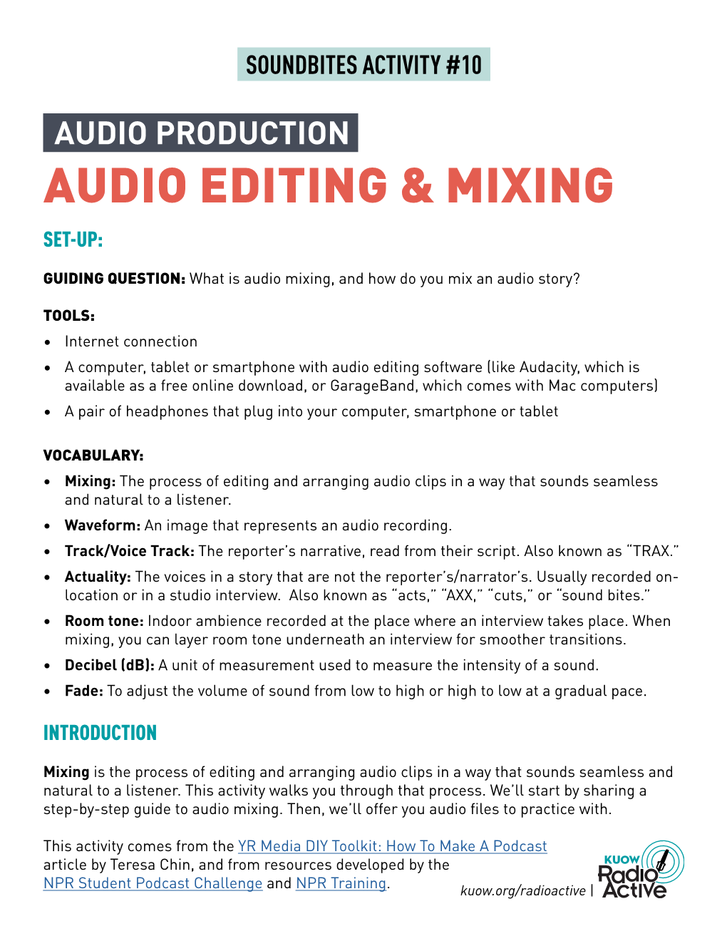 Audio Editing & Mixing