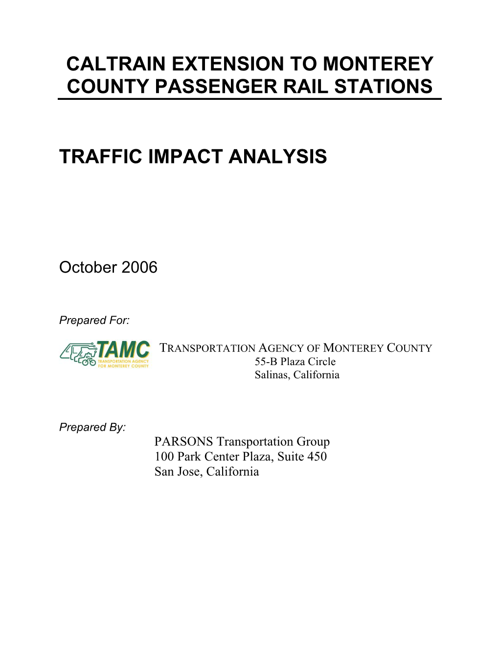 Traffic Impact Analysis