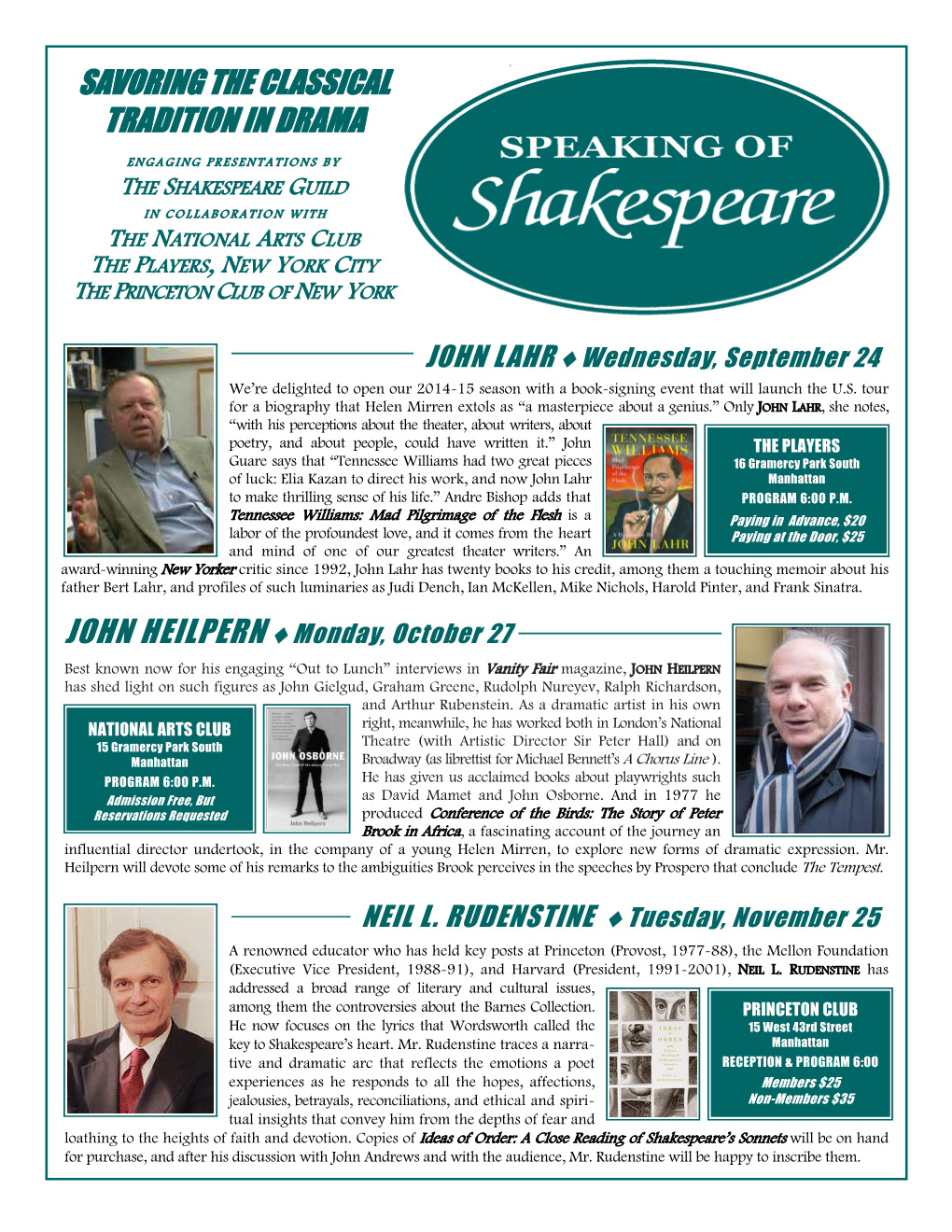 Speaking Flyer for September 2014