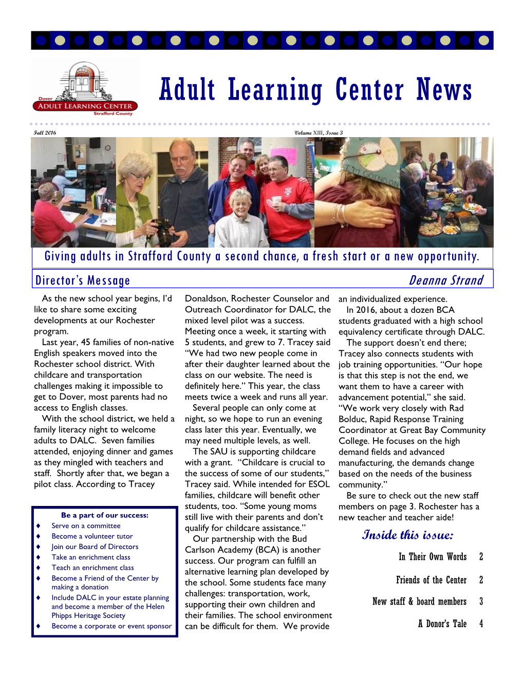 Adult Learning Center News