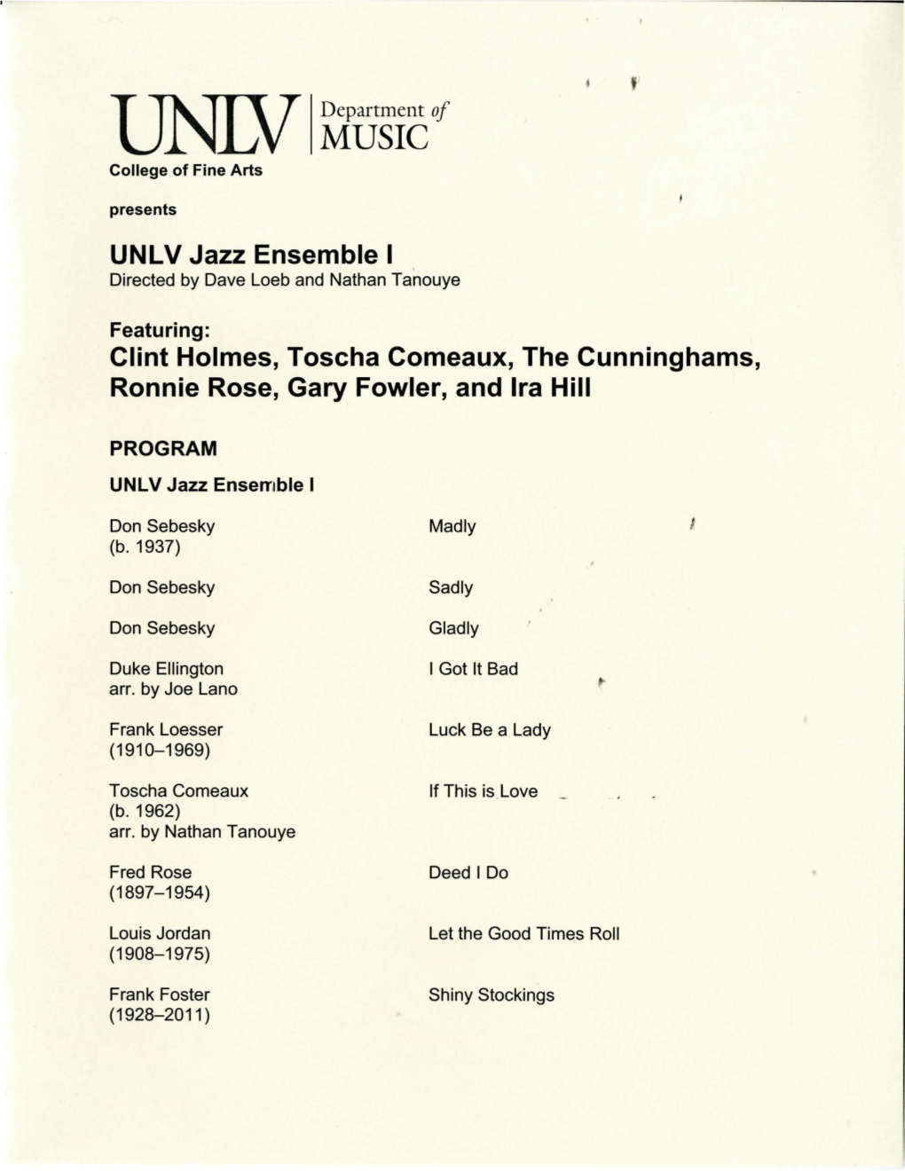 UNLV Jazz Ensemble L