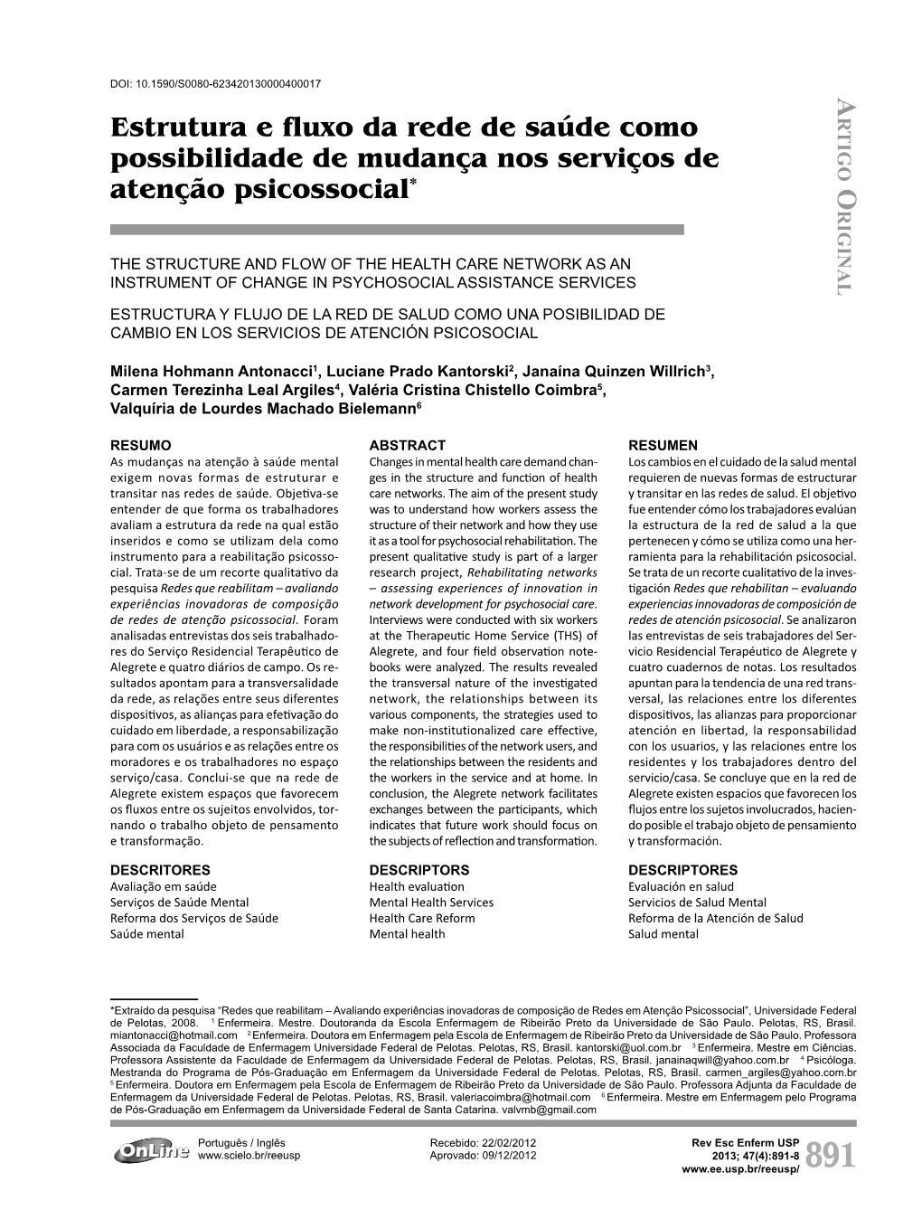 OA the Structure and Flow of the Health Care Network As An