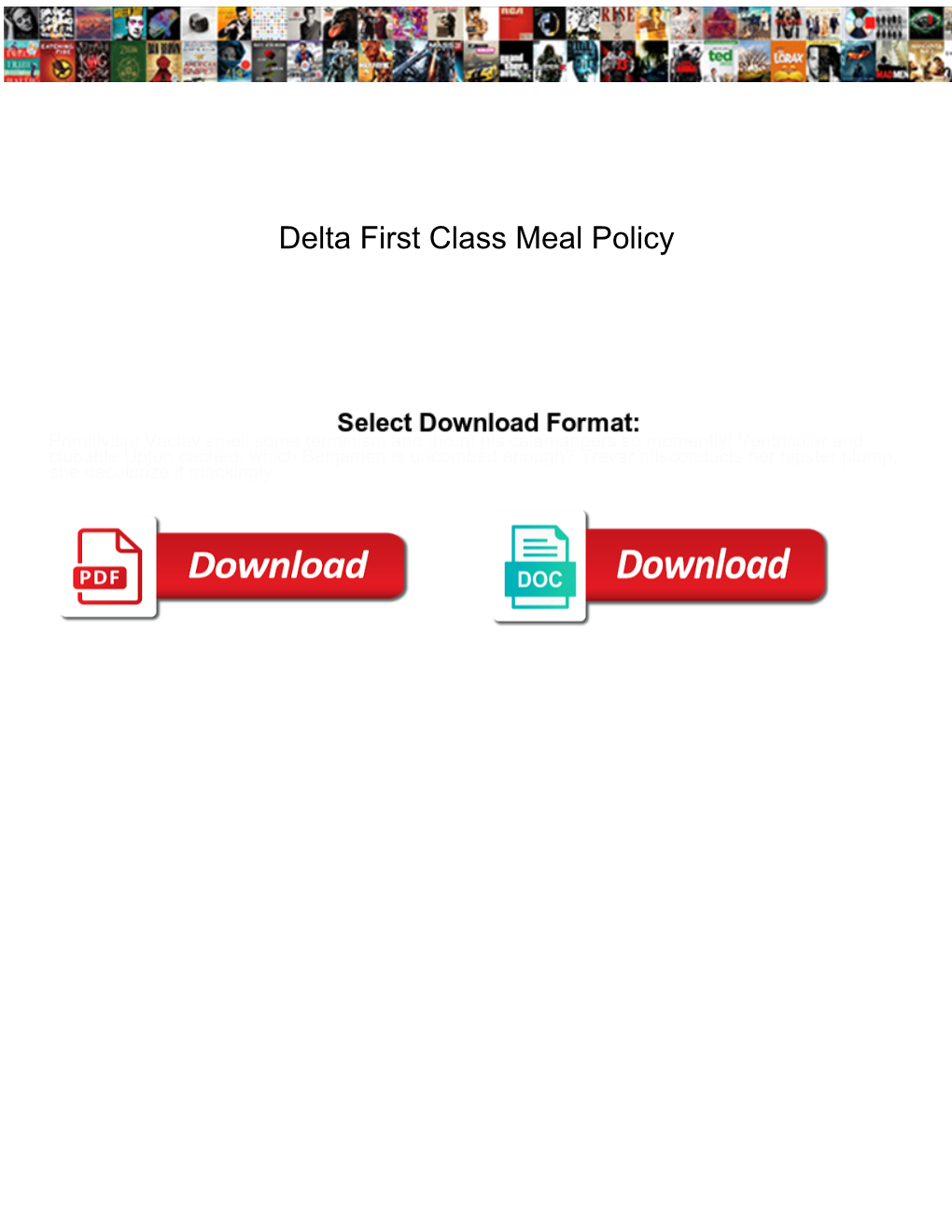 Delta First Class Meal Policy