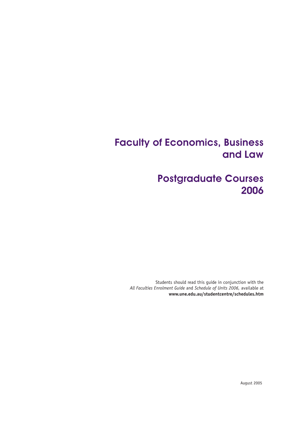 Postgraduate Courses 2006