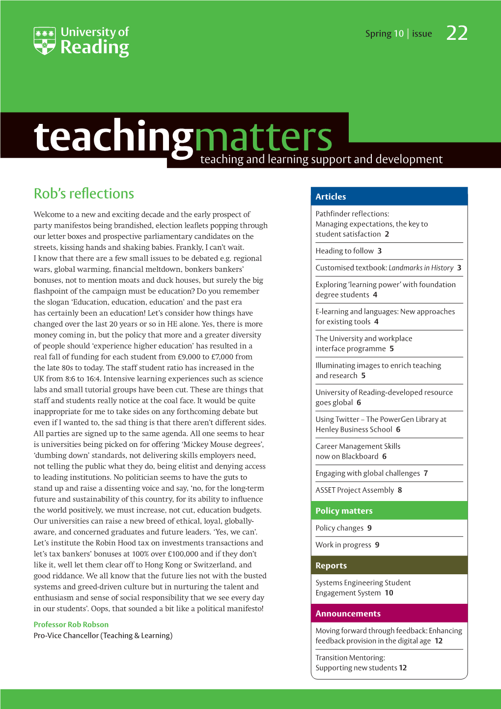 Teachingmattersteaching and Learning Support and Development